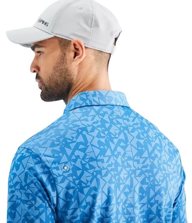 PING Geo Camo heren polo, tidal blue