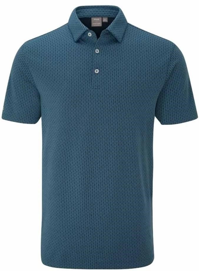 PING Hershel heren polo, blue fusion multi
