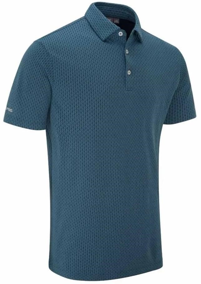 PING Hershel heren polo, blue fusion multi