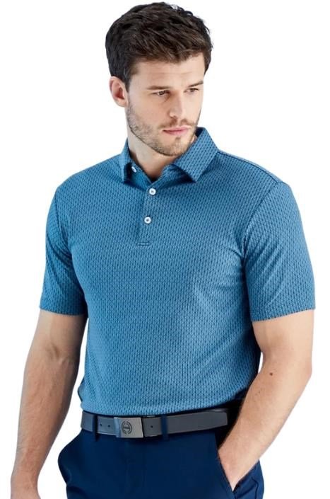 PING Hershel heren polo, blue fusion multi