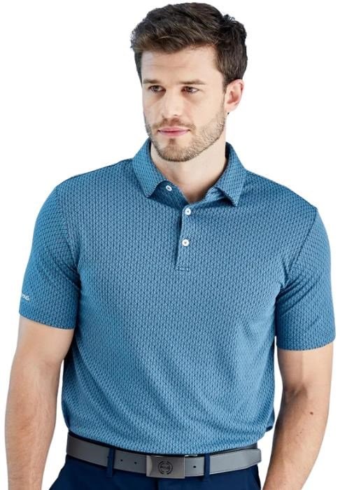 PING Hershel heren polo, blue fusion multi