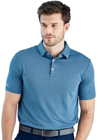 PING Hershel heren polo, blue fusion multi