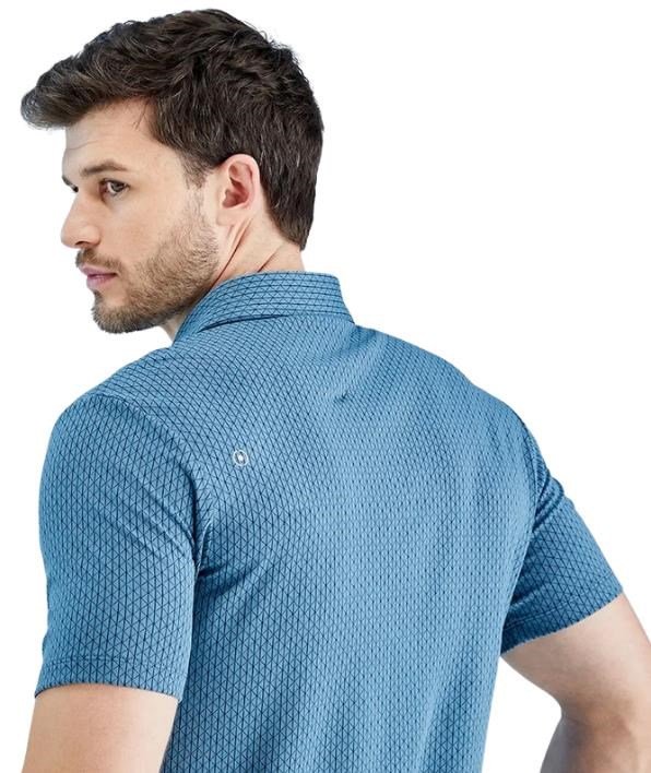 PING Hershel heren polo, blue fusion multi