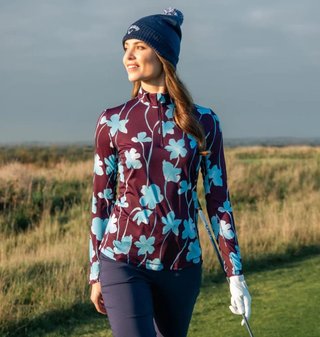 Callaway Stemmed Floral Sun Protection dames top, potent purple