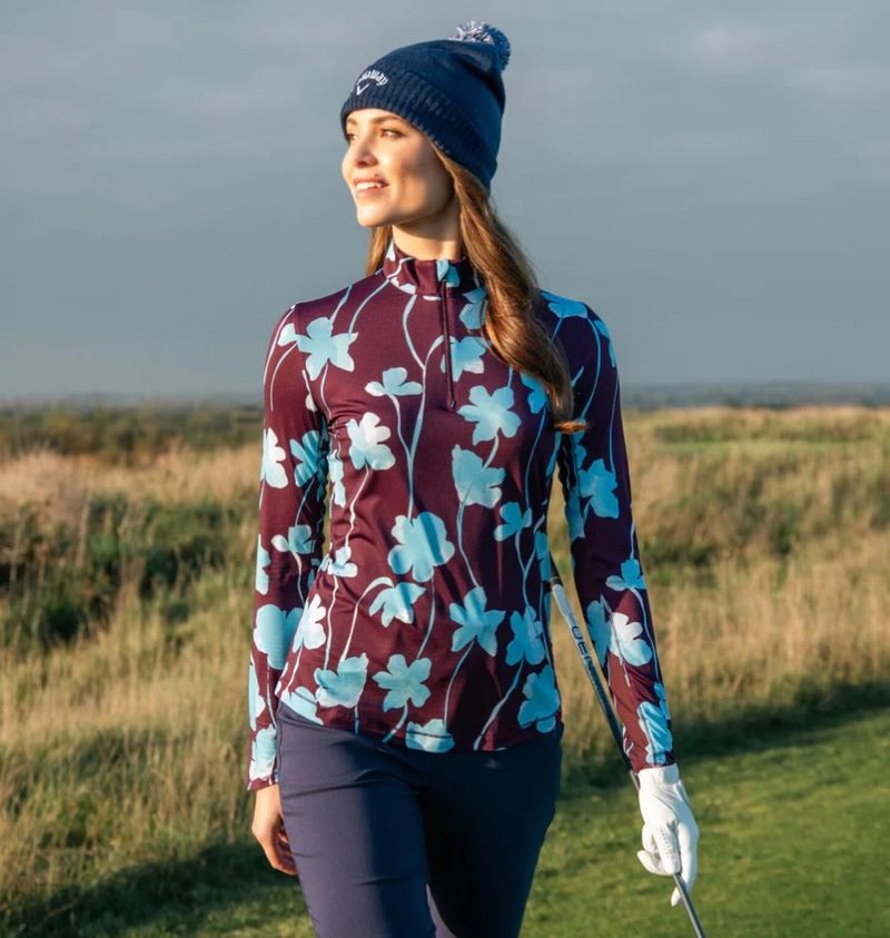 Callaway Stemmed Floral Sun Protection dames top, potent purple