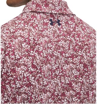 Under Armour Playoff 3.0 Printed heren polo, tourmaline pink/dark maroon/midnight navy