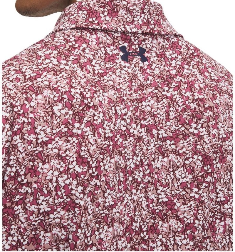 Under Armour Playoff 3.0 Printed heren polo, tourmaline pink/dark maroon/midnight navy