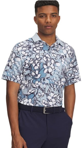 Under Armour Drive Chill Printed heren polo, blue calm/midnight navy