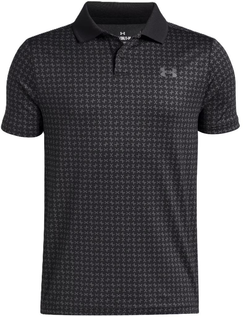 Under Armour Matchplay Printed junior polo, zwart/castlerock