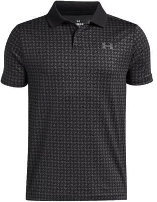 Under Armour Matchplay Printed junior polo, zwart/castlerock