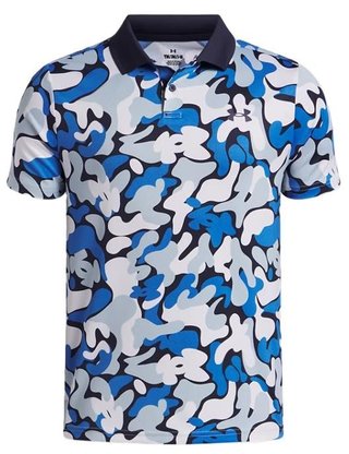 Under Armour Matchplay Printed junior polo, midnight navy/blue atlantis