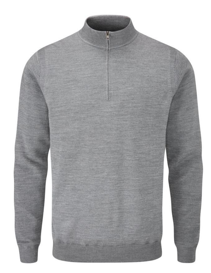 PING Croy Lined Half Zip heren trui, french grey marl