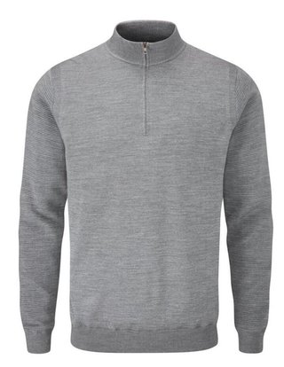 PING Croy Lined Half Zip heren trui, french grey marl