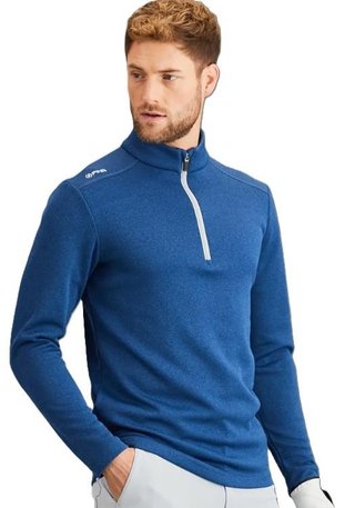 PING Ramsey half zip ribbed fleece heren pullover, inky marl