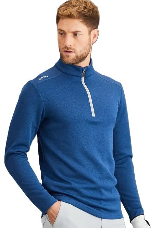PING Ramsey half zip ribbed fleece heren pullover, inky marl