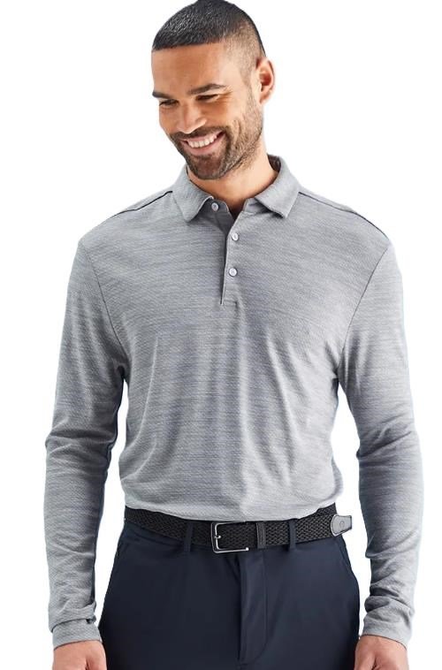 PING Creek lange mouw heren polo, rock melange