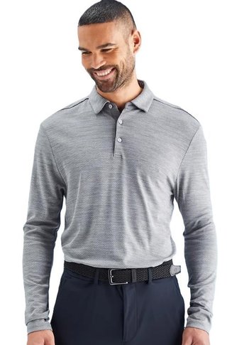 PING Creek lange mouw heren polo, rock melange