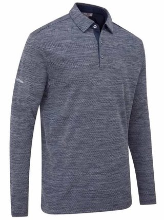 PING Creek polo lange mouwen heren, navy melange