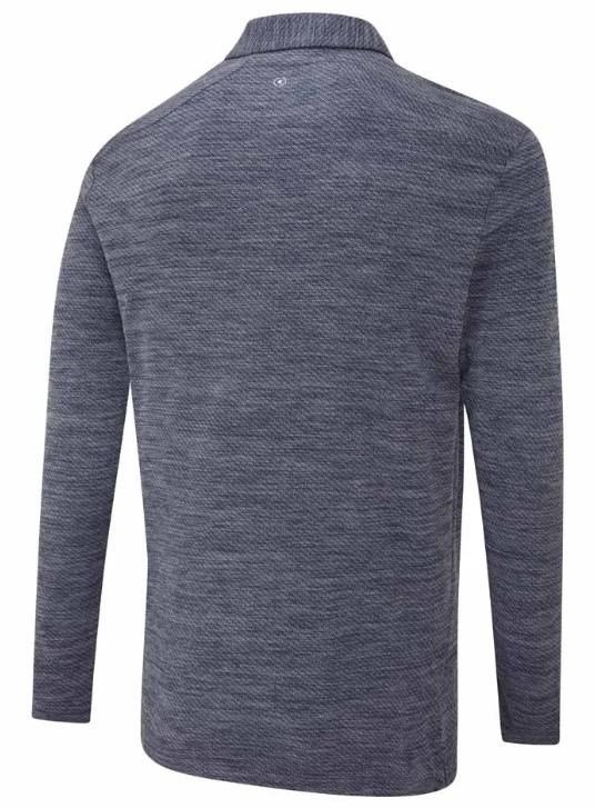 PING Creek polo lange mouwen heren, navy melange
