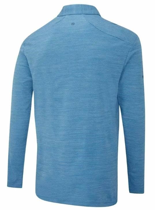 PING Creek polo lange mouwen heren, tidal blue melange