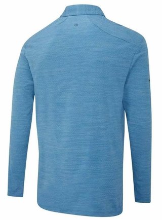 PING Creek polo lange mouwen heren, tidal blue melange