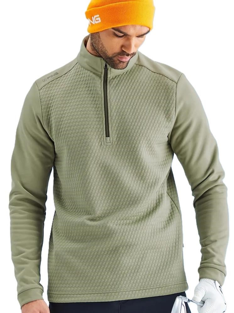PING Nolan Quarter Zip Fleece heren sweater, lichen