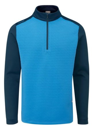PING Nolan Quarter Zip Fleece heren sweater, tidal blue/navy