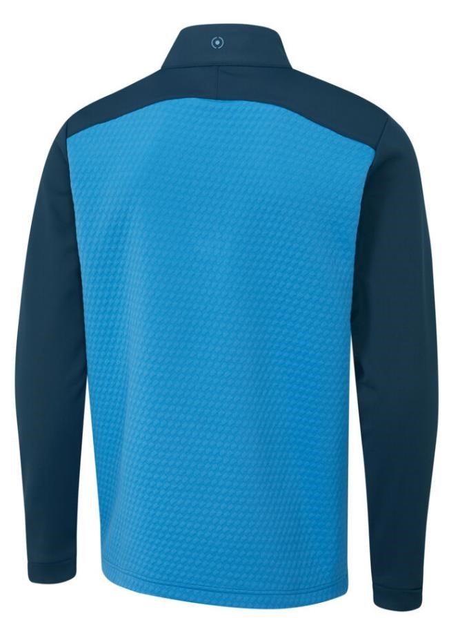 PING Nolan Quarter Zip Fleece heren sweater, tidal blue/navy