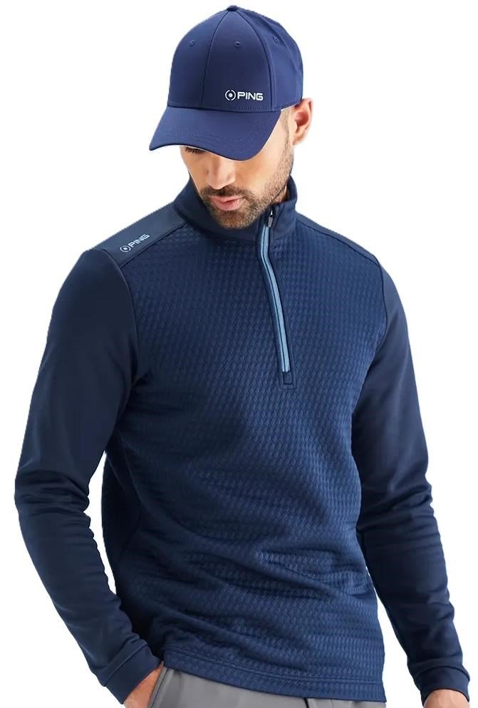 PING Nolan Quarter Zip Fleece heren sweatshirt, navy
