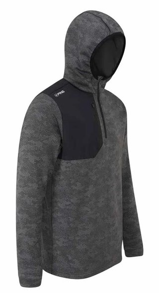PING Nexa Hooded half zip fleece heren sweater, zwart