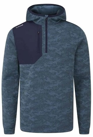 PING Nexa Hooded half zip fleece heren sweater, blue fusion/navy