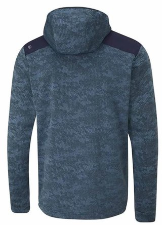 PING Nexa Hooded half zip fleece heren sweater, blue fusion/navy