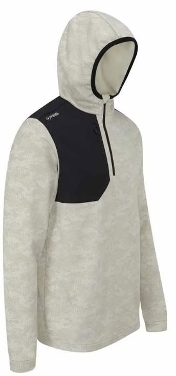 PING Nexa Hooded half zip fleece heren sweatshirt, willow/black
