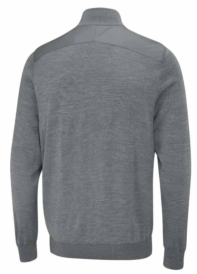 PING Connell Hybrid quarter-zip heren trui, french grey marl