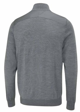 PING Connell Hybrid quarter-zip heren trui, french grey marl