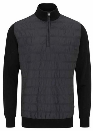 PING Connell Hybrid quarter-zip heren trui, zwart