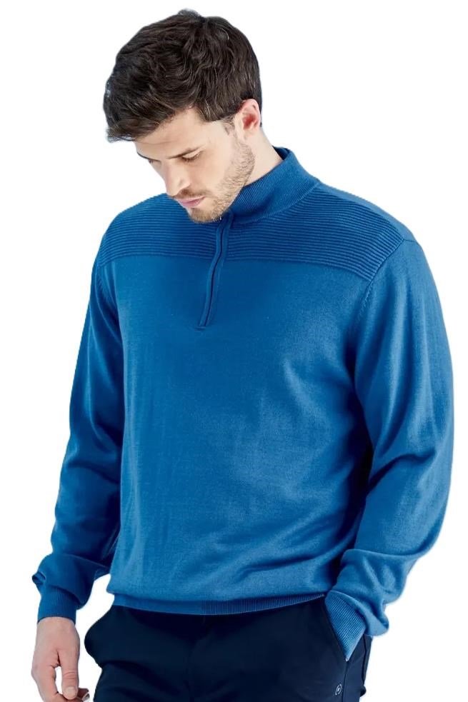 PING Dorset Quarter zip heren trui, tidal blue