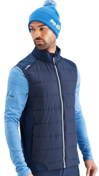 PING Aiden Hybrid fleece heren vest, navy