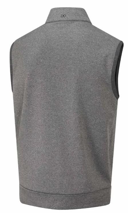 PING Aiden Hybrid Fleece heren vest, asphalt marl/zwart