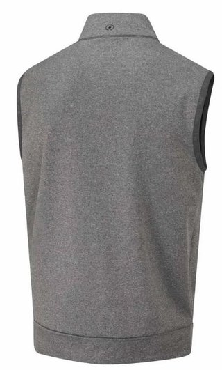 PING Aiden Hybrid Fleece heren vest, asphalt marl/zwart