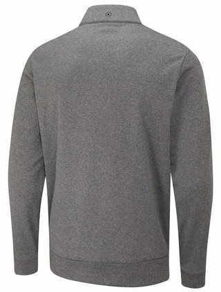 PING Aiden Hybrid fleece heren jack, asphalt marl/zwart