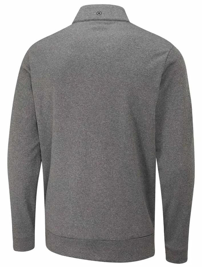 PING Aiden Hybrid fleece heren jack, asphalt marl/zwart
