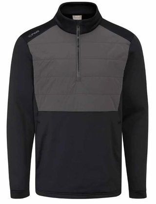 PING Astbury fleece heren jack, zwart/asfalt