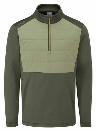 PING Astbury fleece heren jack, dark olive/lichen