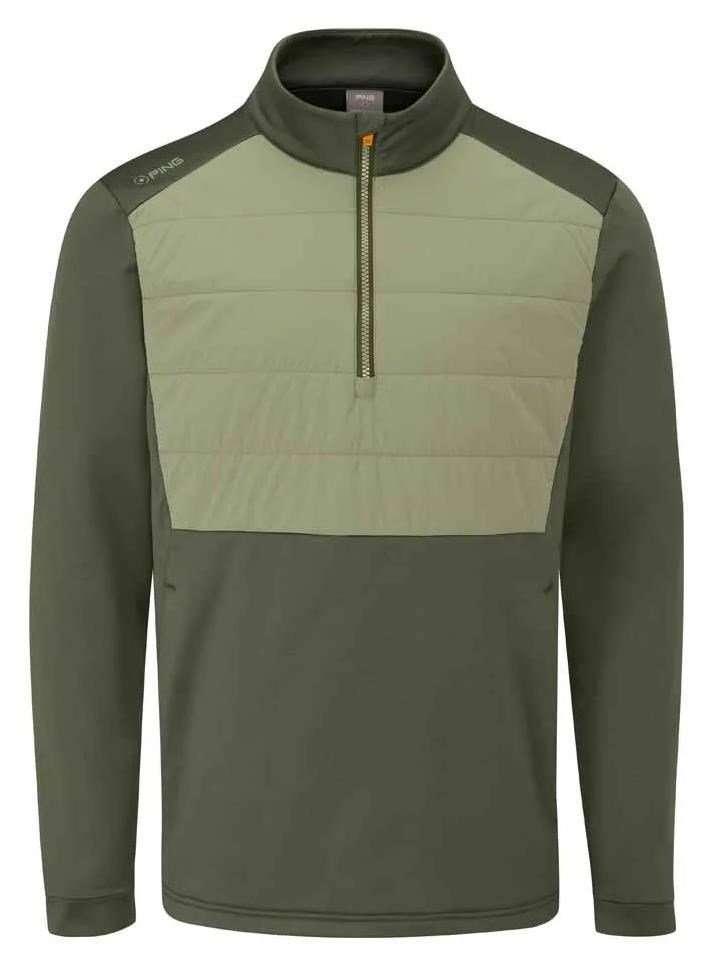 PING Astbury fleece heren jack, dark olive/lichen