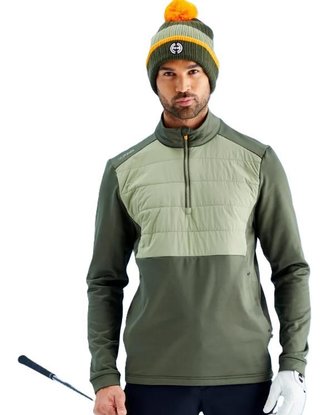PING Astbury fleece heren jack, dark olive/lichen