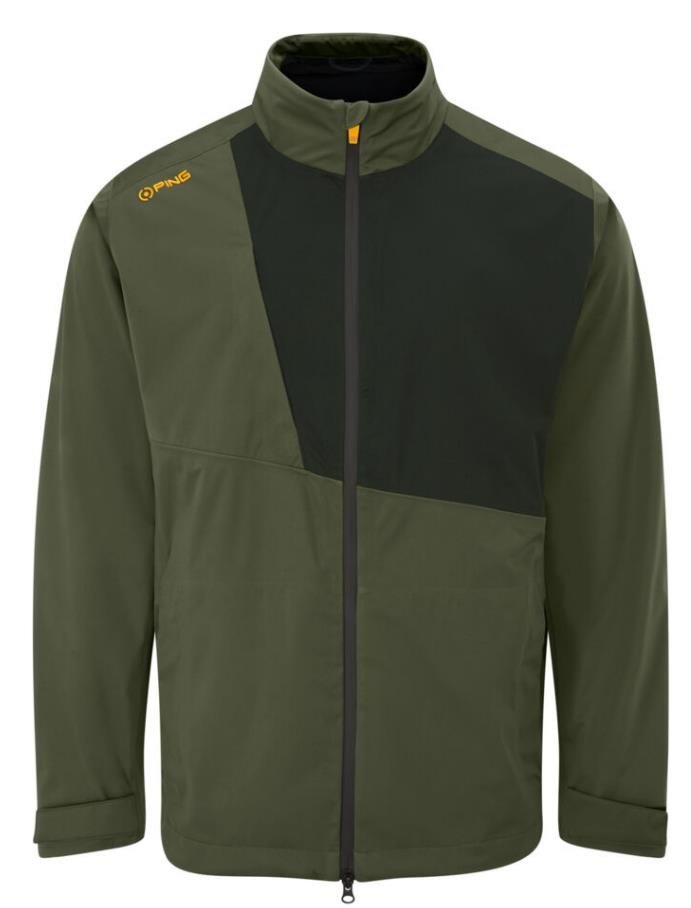 PING Impervious Waterproof heren jack, dark olive/black