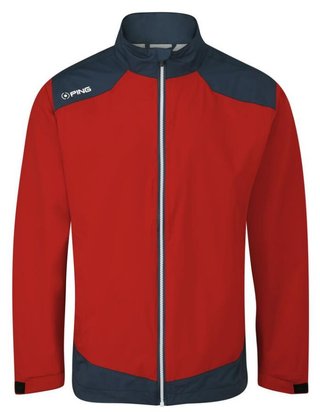 PING AquaDrive Waterproof heren jack, classic red/oxford blue