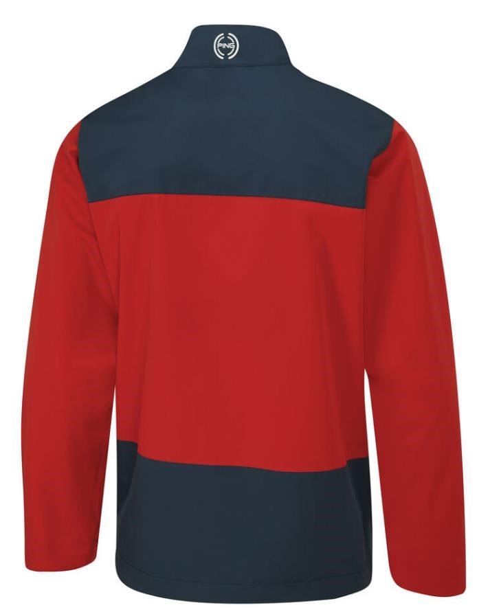 PING AquaDrive Waterproof heren jack, classic red/oxford blue