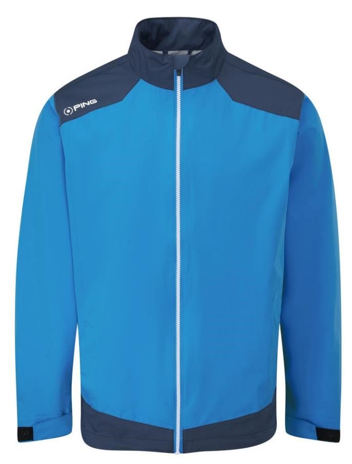 PING AquaDrive Waterproof heren jack, brilliant blue/oxford blue
